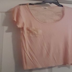 Peach Xl lace back blouse